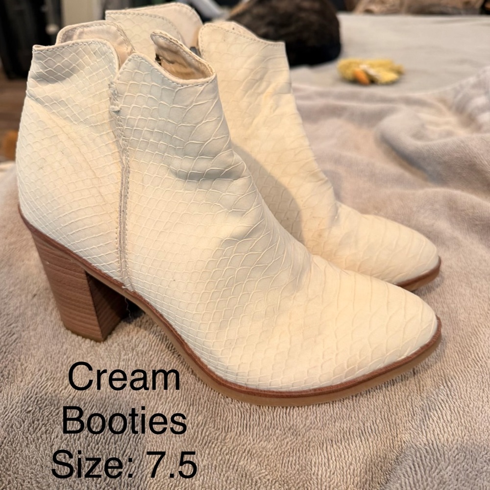 Cream Booties